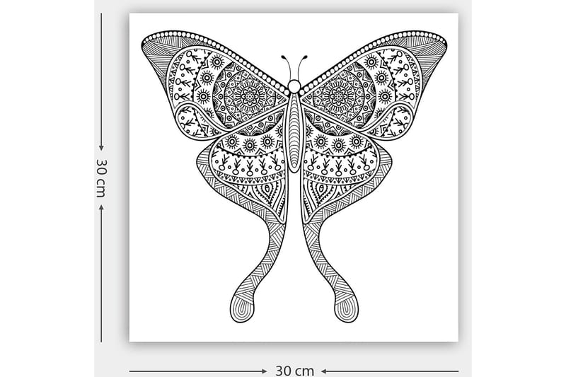 Dekorativ Canvastavla 30x30 cm - Vit|Svart - Inredning - Tavlor & konst - Canvastavlor