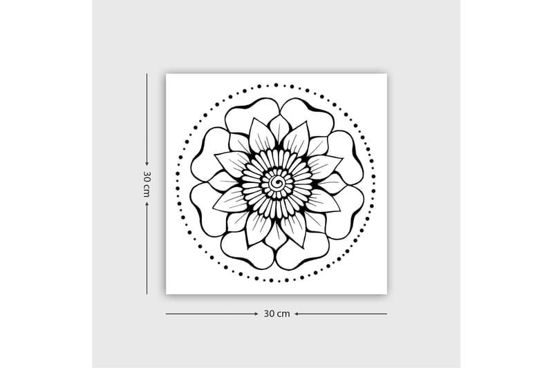 Dekorativ Canvastavla 30x30 cm - Vit|Svart - Inredning - Tavlor & konst - Canvastavlor