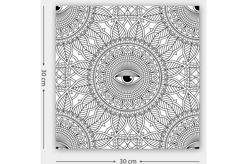 Dekorativ Canvastavla 30x30 cm - Vit|Svart - Inredning - Tavlor & konst - Canvastavlor