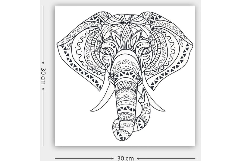 Dekorativ Canvastavla 30x30 cm - Vit|Svart - Inredning - Tavlor & konst - Canvastavlor