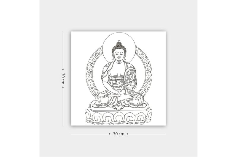 Dekorativ Canvastavla 30x30 cm - Vit|Svart - Inredning - Tavlor & konst - Canvastavlor