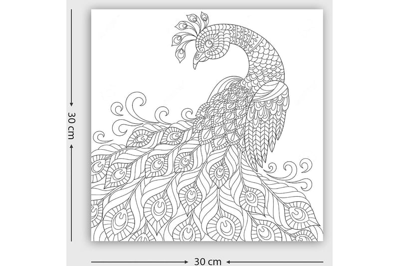 Dekorativ Canvastavla 30x30 cm - Vit|Svart - Inredning - Tavlor & konst - Canvastavlor