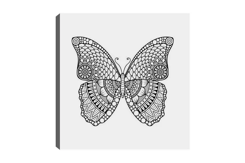 Dekorativ Canvastavla 30x30 cm, Vit|Svart