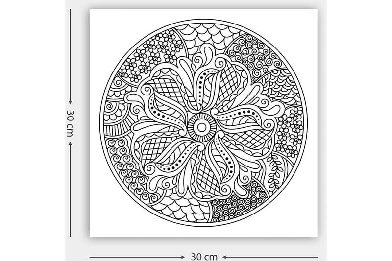 Dekorativ Canvastavla 30x30 cm - Vit|Svart - Inredning - Tavlor & konst - Canvastavlor