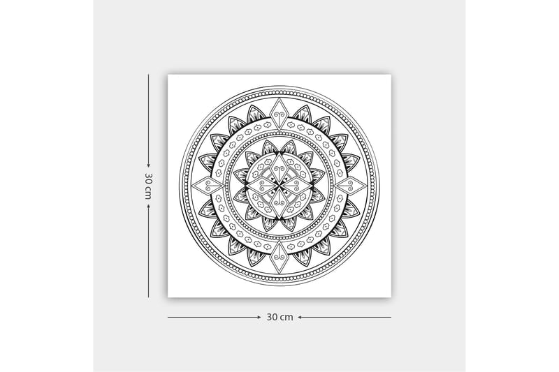 Dekorativ Canvastavla 30x30 cm - Vit|Svart - Inredning - Tavlor & konst - Canvastavlor