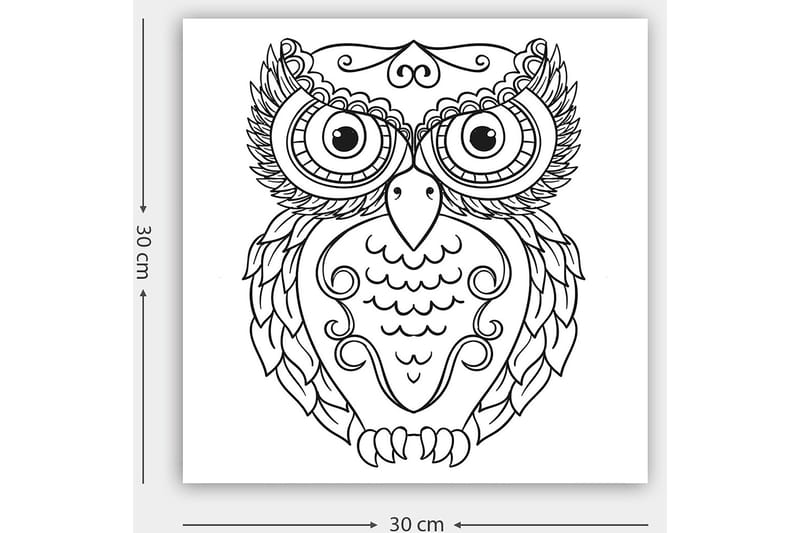 Dekorativ Canvastavla 30x30 cm - Vit|Svart - Inredning - Tavlor & konst - Canvastavlor