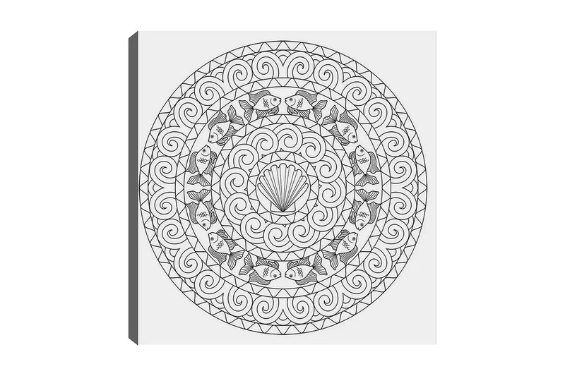 Dekorativ Canvastavla 30x30 cm, Vit|Svart