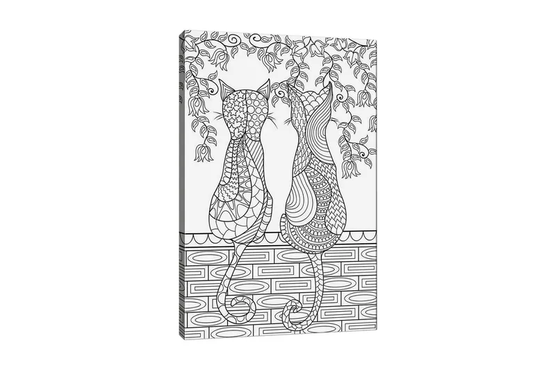 Dekorativ Canvastavla 30x40 cm, Vit|Svart