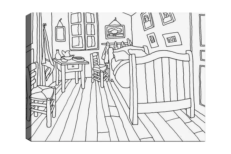 Dekorativ Canvastavla 30x40 cm, Vit|Svart