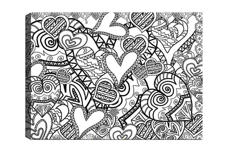 Dekorativ Canvastavla 30x40 cm, Vit|Svart