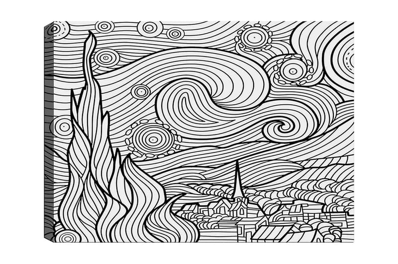 Dekorativ Canvastavla 30x40 cm - Vit|Svart - Inredning - Tavlor & konst - Canvastavlor