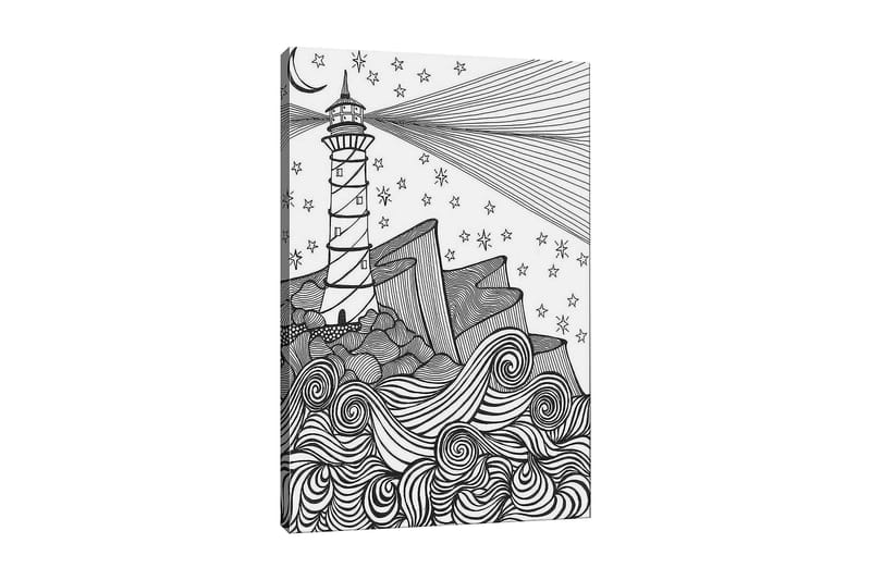 Dekorativ Canvastavla 30x40 cm, Vit|Svart