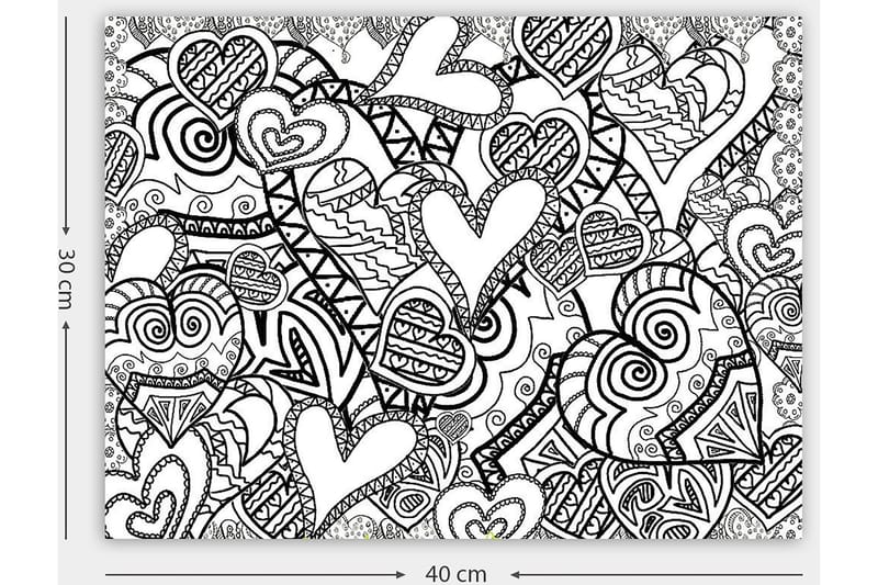 Dekorativ Canvastavla 30x40 cm - Vit|Svart - Inredning - Tavlor & konst - Canvastavlor