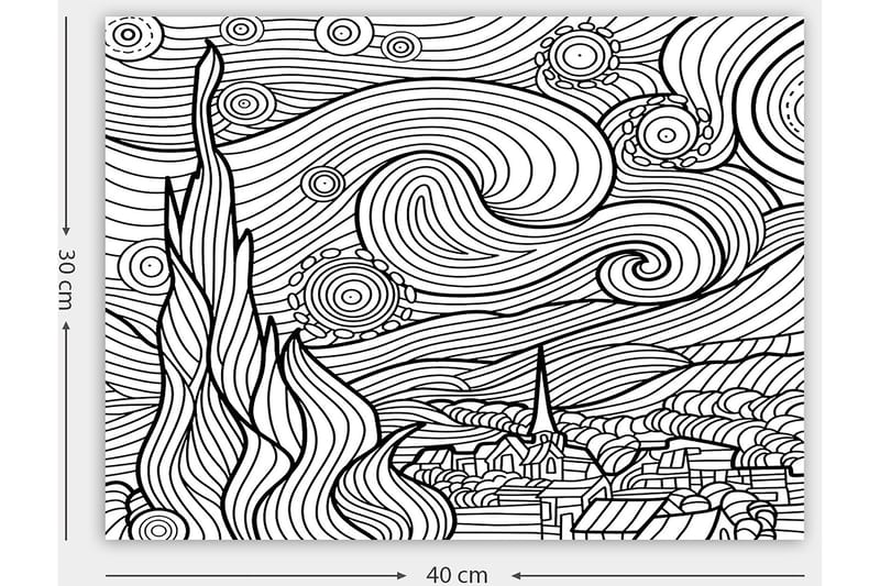 Dekorativ Canvastavla 30x40 cm - Vit|Svart - Inredning - Tavlor & konst - Canvastavlor