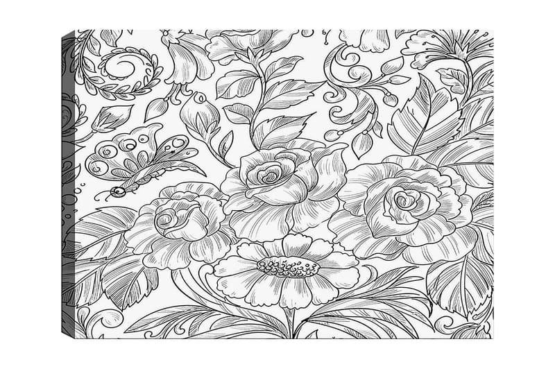 Dekorativ Canvastavla 30x40 cm, Vit|Svart