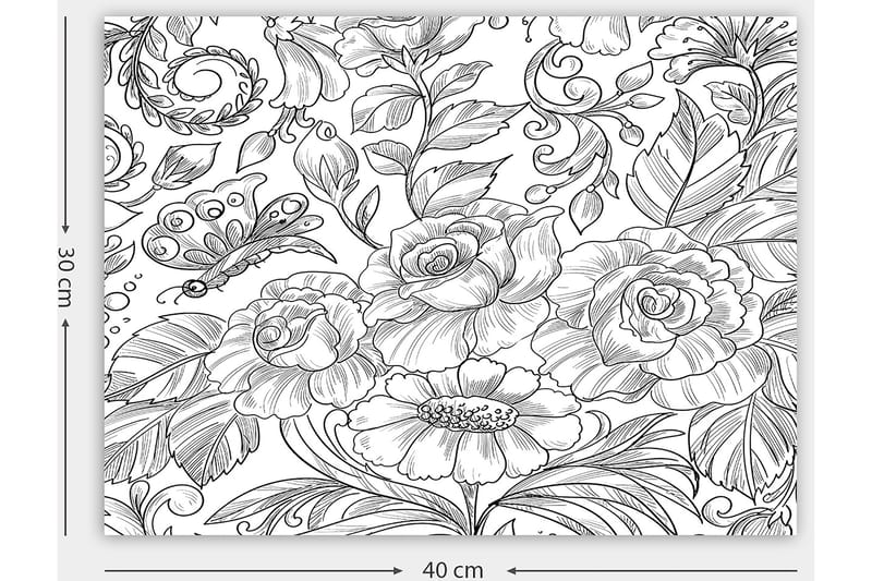 Dekorativ Canvastavla 30x40 cm - Vit|Svart - Inredning - Tavlor & konst - Canvastavlor