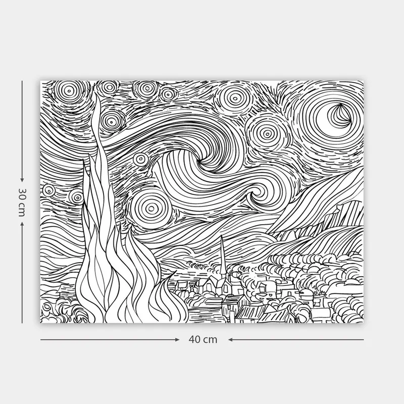 Dekorativ Canvastavla 30x40 cm, Vit|Svart