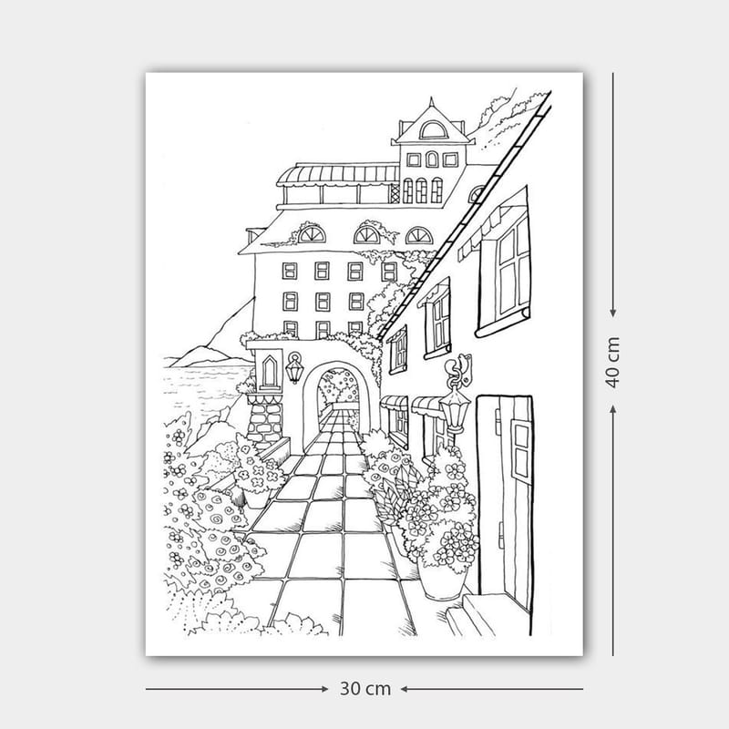 Dekorativ Canvastavla 30x40 cm, Vit|Svart