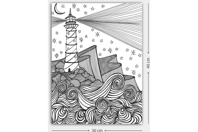 Dekorativ Canvastavla 30x40 cm - Vit|Svart - Inredning - Tavlor & konst - Canvastavlor