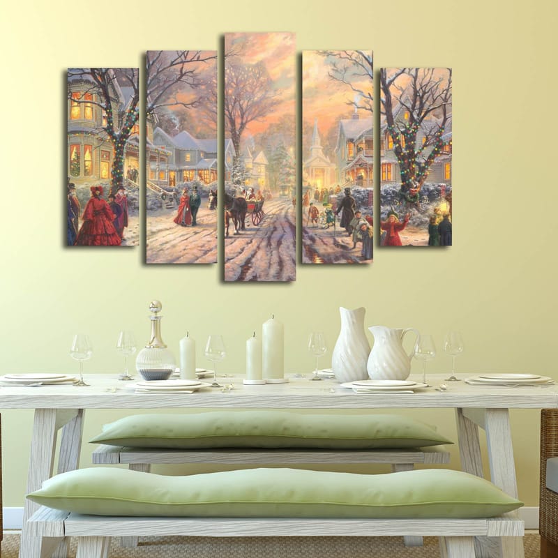 Dekorativ Canvastavla 5-Delar 19x70 cm - Flerfärgad - Inredning - Tavlor & konst - Canvastavlor
