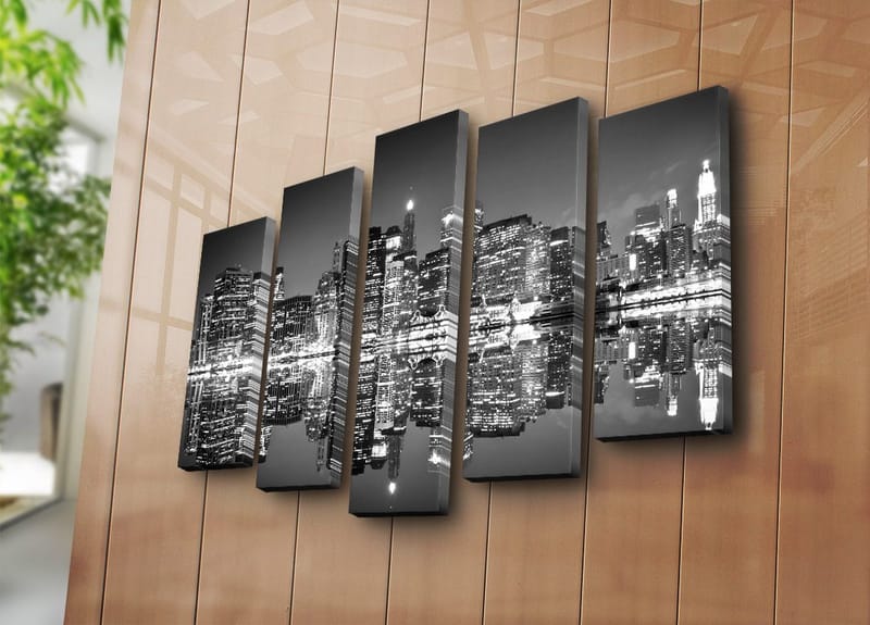 Dekorativ Canvastavla 5-Delar 70x19 cm - Flerfärgad - Inredning - Tavlor & konst - Canvastavlor