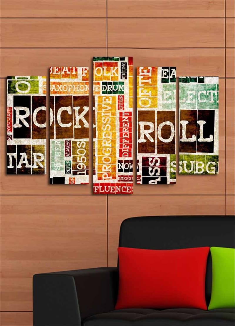 Dekorativ Canvastavla 5-Delar 70x19 cm - Flerfärgad - Inredning - Tavlor & konst - Canvastavlor