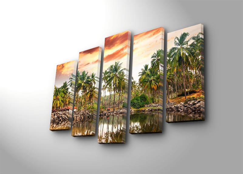Dekorativ Canvastavla 5-Delar 70x19 cm - Flerfärgad - Inredning - Tavlor & konst - Canvastavlor