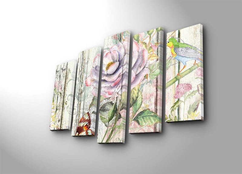 Dekorativ Canvastavla 5-Delar 70x19 cm - Flerfärgad - Inredning - Tavlor & konst - Canvastavlor