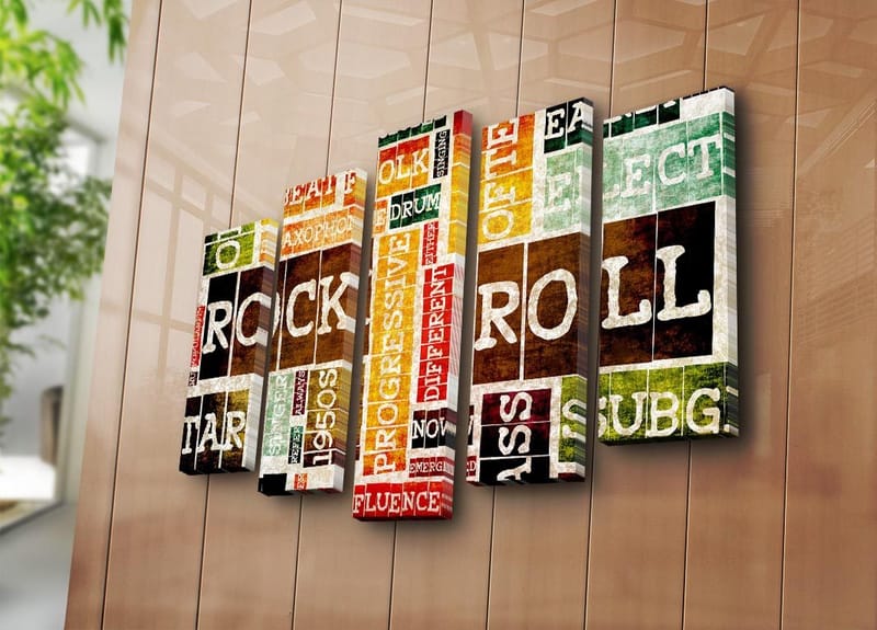 Dekorativ Canvastavla 5-Delar 70x19 cm - Flerfärgad - Inredning - Tavlor & konst - Canvastavlor