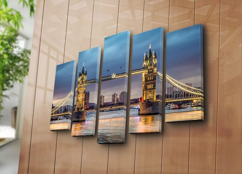 Dekorativ Canvastavla 5-Delar 70x19 cm - Flerfärgad - Inredning - Tavlor & konst - Canvastavlor