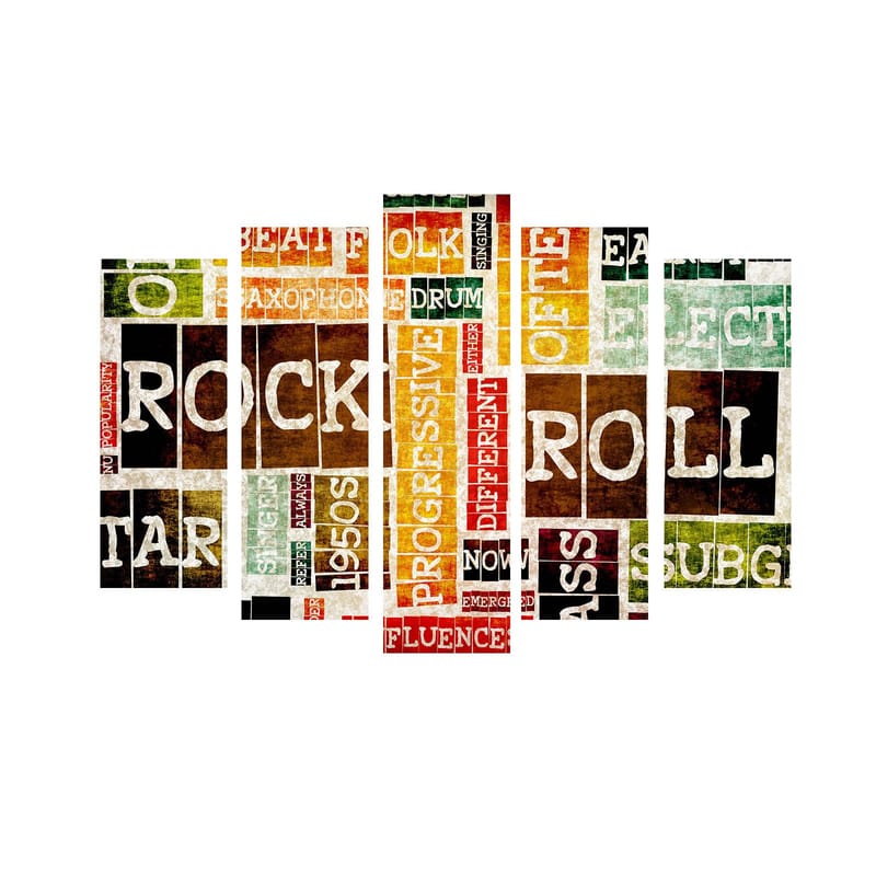 Dekorativ Canvastavla 5-Delar 70x19 cm - Flerfärgad - Inredning - Tavlor & konst - Canvastavlor