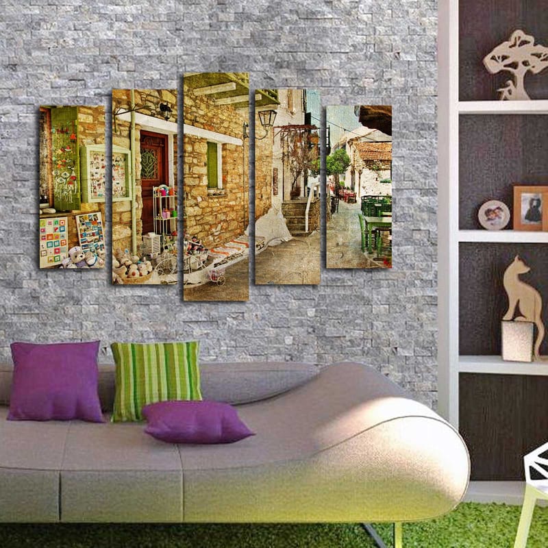 Dekorativ Canvastavla 5-Delar 70x19 cm - Flerfärgad - Inredning - Tavlor & konst - Canvastavlor