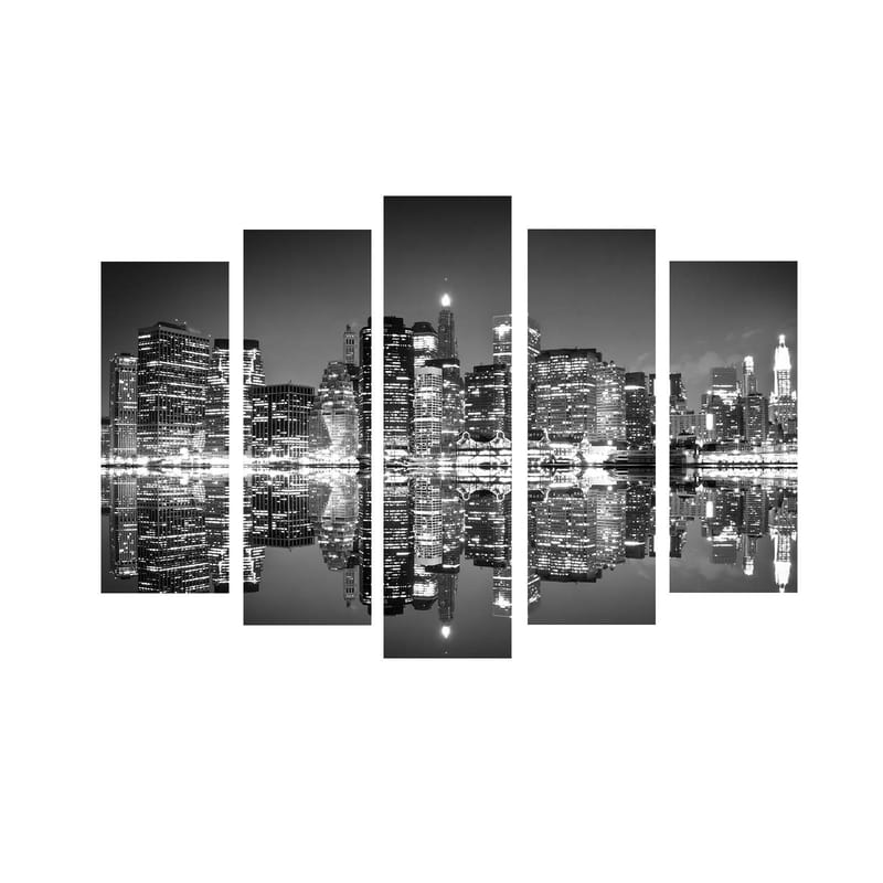 Dekorativ Canvastavla 5-Delar 70x19 cm - Flerfärgad - Inredning - Tavlor & konst - Canvastavlor