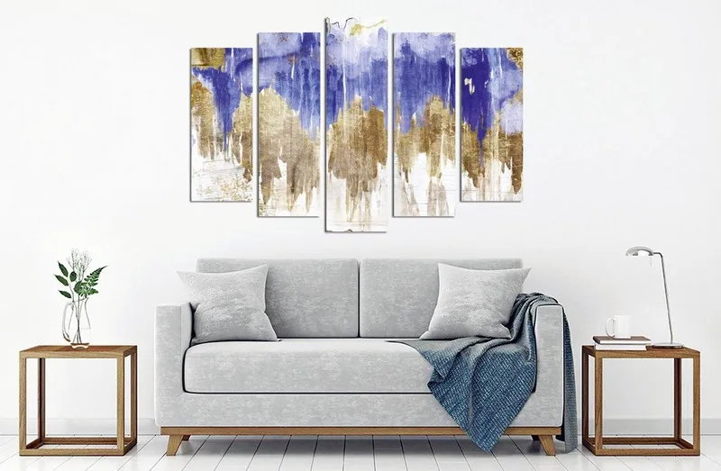 Dekorativ Canvastavla 5-Delar 70x20 cm, Flerfärgad