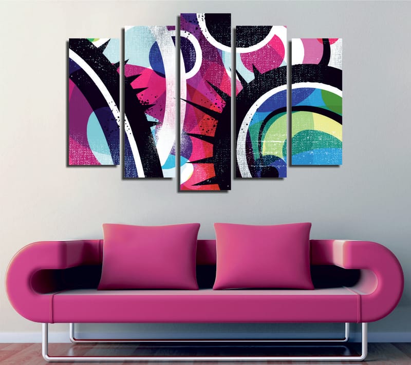 Dekorativ Canvastavla 5-Delar 70x20 cm - Flerfärgad - Inredning - Tavlor & konst - Canvastavlor
