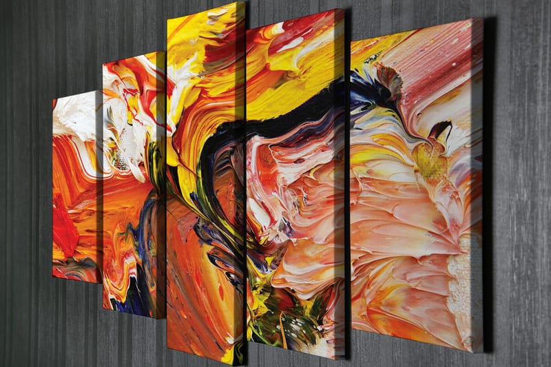 Dekorativ Canvastavla 5-Delar 70x20 cm - Flerfärgad - Inredning - Tavlor & konst - Canvastavlor