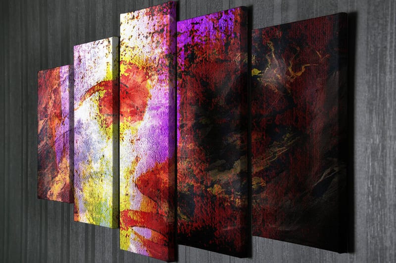 Dekorativ Canvastavla 5-Delar 70x20 cm - Flerfärgad - Inredning - Tavlor & konst - Canvastavlor