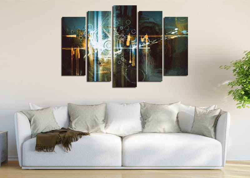 Dekorativ Canvastavla 5-Delar 70x20 cm - Flerfärgad - Inredning - Tavlor & konst - Canvastavlor