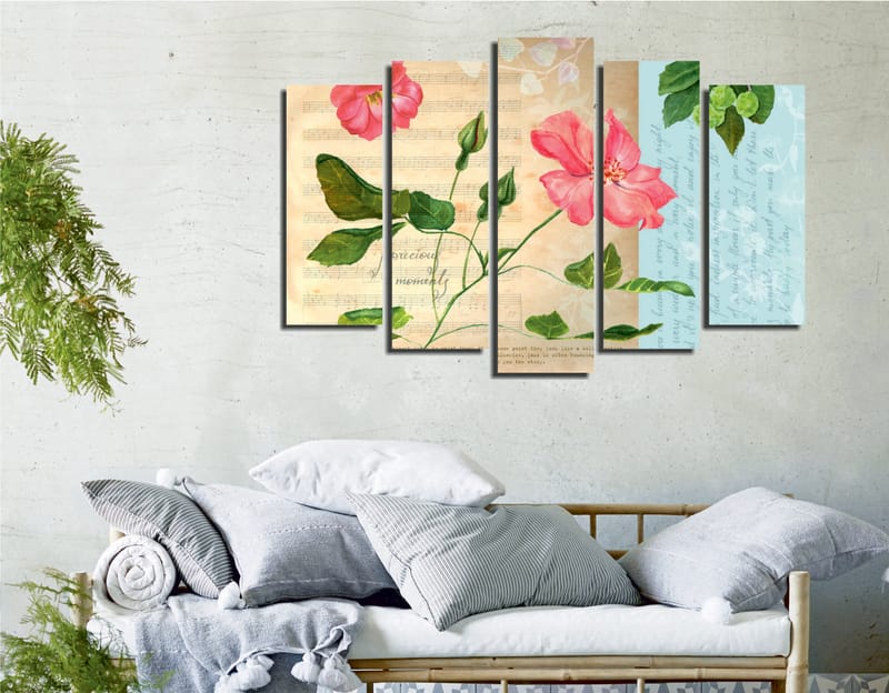 Dekorativ Canvastavla 5-Delar 70x20 cm - Flerfärgad - Inredning - Tavlor & konst - Canvastavlor