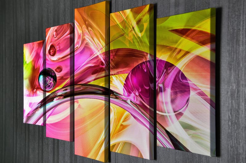 Dekorativ Canvastavla 5-Delar 70x20 cm - Flerfärgad - Inredning - Tavlor & konst - Canvastavlor