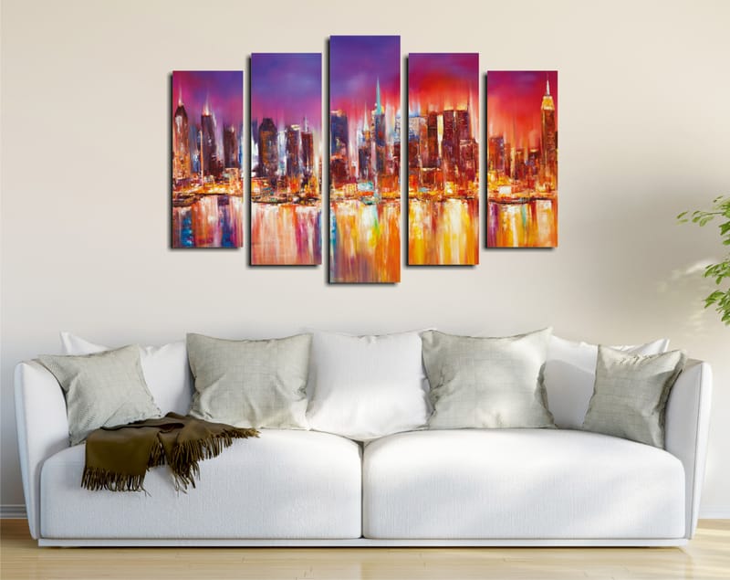 Dekorativ Canvastavla 5-Delar 70x20 cm - Flerfärgad - Inredning - Tavlor & konst - Canvastavlor