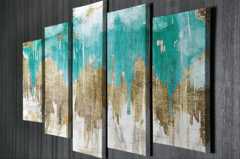 Dekorativ Canvastavla 5-Delar 70x20 cm - Flerfärgad - Inredning - Tavlor & konst - Canvastavlor