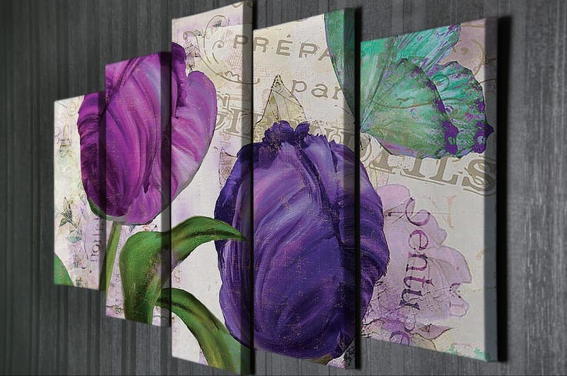 Dekorativ Canvastavla 5-Delar 70x20 cm - Flerfärgad - Inredning - Tavlor & konst - Canvastavlor