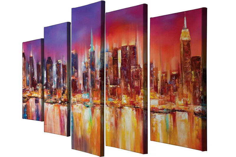 Dekorativ Canvastavla 5-Delar 70x20 cm - Flerfärgad - Inredning - Tavlor & konst - Canvastavlor