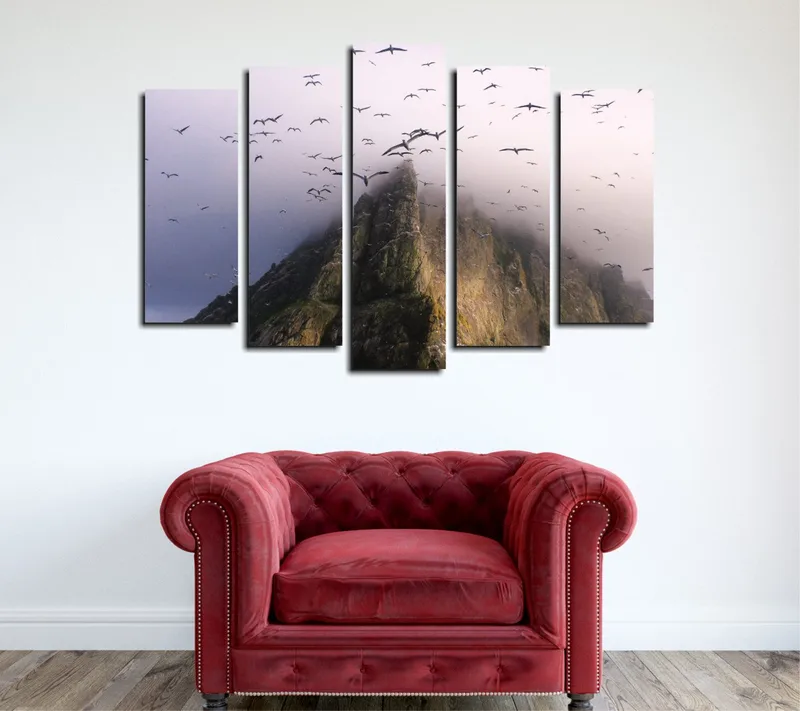 Dekorativ Canvastavla 5-Delar 70x20 cm, Flerfärgad