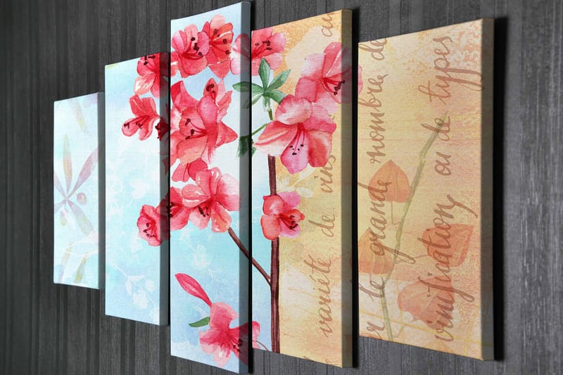 Dekorativ Canvastavla 5-Delar 70x20 cm - Flerfärgad - Inredning - Tavlor & konst - Canvastavlor