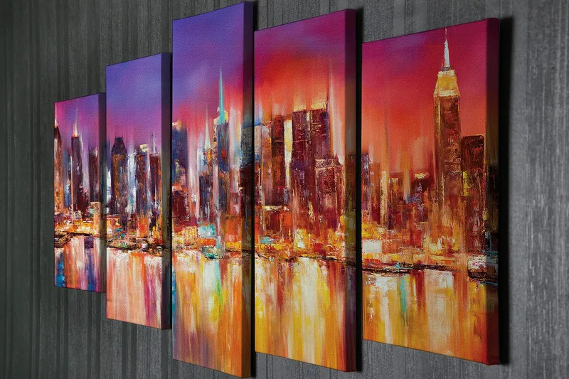 Dekorativ Canvastavla 5-Delar 70x20 cm - Flerfärgad - Inredning - Tavlor & konst - Canvastavlor