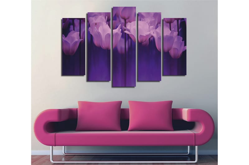 Dekorativ Canvastavla 5-Delar 70x20 cm, Flerfärgad