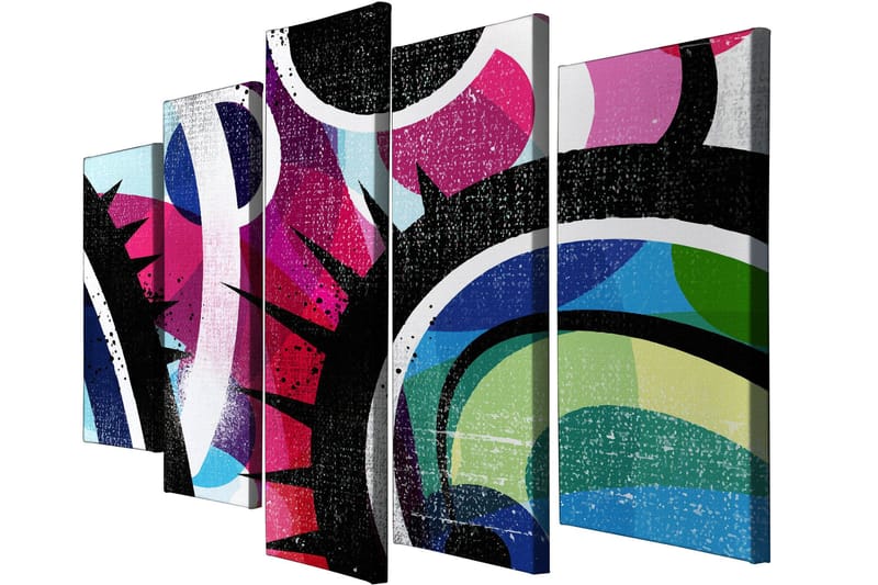Dekorativ Canvastavla 5-Delar 70x20 cm - Flerfärgad - Inredning - Tavlor & konst - Canvastavlor