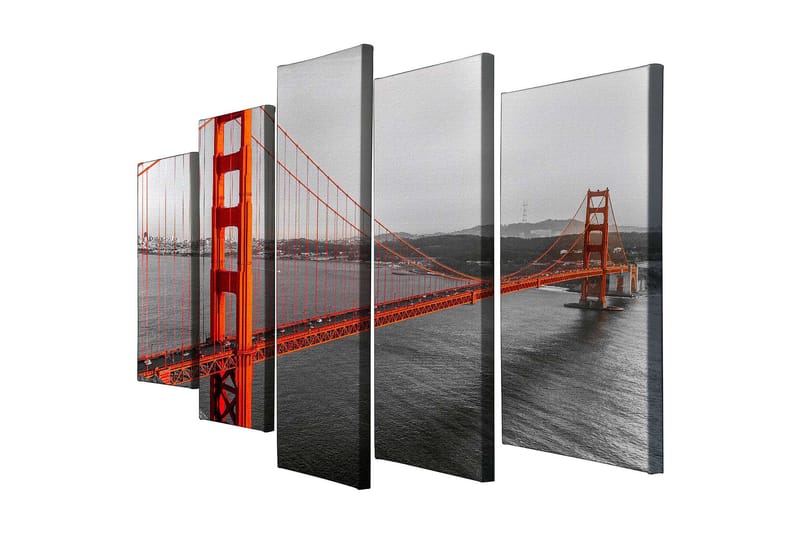 Dekorativ Canvastavla 5-Delar 70x20 cm, Flerfärgad